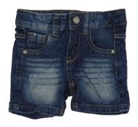 Tmavomodré riflové kraťasy s prošoupáním Papagino