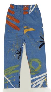 Modro-barevné vzorované pyžamové kalhoty 