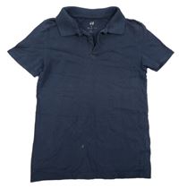 Tmavomodré polo tričko H&M