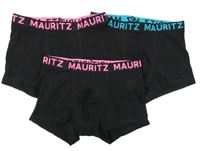 3set - 3x Černo-růžovo-modré boxerky s nápisy H&M