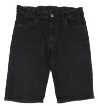 Tmavošedé riflové teplákové kraťasy Denim Co.