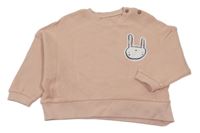 Růžová oversize mikina s králíčkem George
