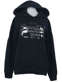 Dámská černá mikina s logem a kapucí Superdry 