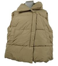 Dámská béžová šusťáková zateplená krátká vesta 