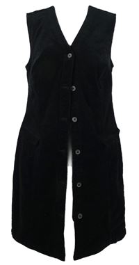 Dámské černé manšestrové propínací šaty Dorothy Perkins 