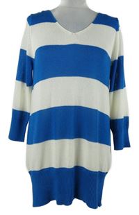 Dámská modro-bílá pruhovaná svetrová tunika C&A