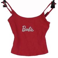 Dámský jahodový crop top s logem Barbie 