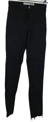 Dámské černé skinny elastické rifle Denim 