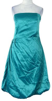 Dámské modrozelené saténové koktejlové šaty Lime 