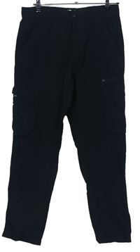 Pánské černé šusťákové cargo kalhoty s kapsami zn. EASY vel. 30S