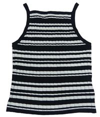 Černo-bílý pruhovaný úpletový top H&M