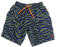 Tmavomodro-khaki plážové kraťasy Primark