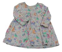 Šedé bavlněné šaty s obrázky Mothercare