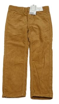 Nové- Hnědé slim manšestráky H&M