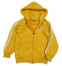 Žlutá propínací mikina s logem a kapucí Adidas