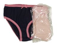 2set- tmavomodré kalhotky+ růžové ponožky