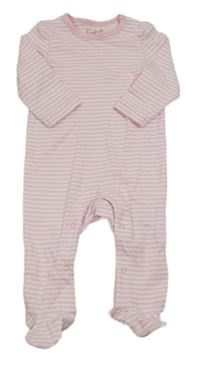 Růžovo-bílý pruhovaný overal M&Co.