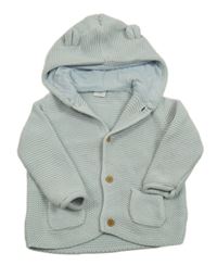 Světlemodrý propínací svetr s kapucí Next