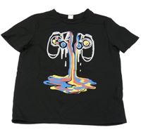 Černé tričko s ovladačem Shein