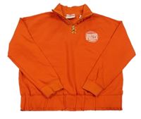 Červená crop mikina s nápisem 