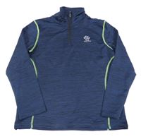 Tmavomodro-černá melírovaná sportovní mikina s potiskem Yigga