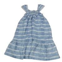 Modro-bílé batikované teplákové šaty Topolino