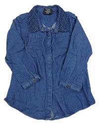 Tmavomodrá košile riflového vzhledu TEXSTAR