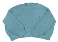 Modrý oversize huňatý svetr H&M