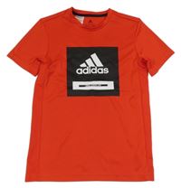 Červené sportovní tričko s potiskem Adidas