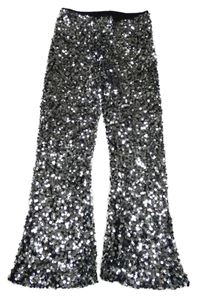 Černé flare kalhoty se stříbrnými flitry Nutmeg