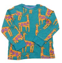 Modrozelené pyžamové triko s žirafami zn. Next