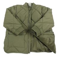 Khaki šusťáková prošívaná zateplená bunda H&M