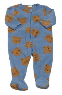 Modrý fleecový overal s medvídky zn. Next