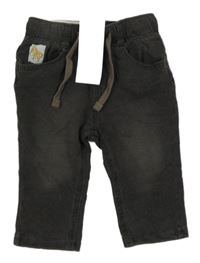 Nové - Tmavošedé teplákové kalhoty riflového vzhledu 