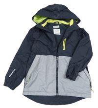 Antracitovo-melírovaná šusťáková podzimní bunda s kapucí H&M