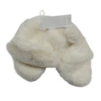 Nové - Bílá chlupatá čepice s oušky Jeff&co