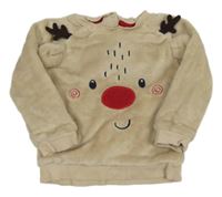 Béžová chlupatá podšitá mikina se sobem C&A