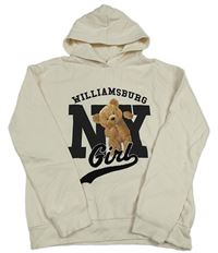 Bílá mikina s medvídkem a kapucí C&A