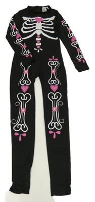 Černý overal s kostrou 