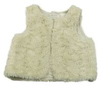 Smetanová kožešinová podšitá vesta H&M