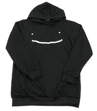 Černá mikina se smajlíkem a kapucí