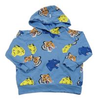 Modrá mikina s tygry a kapucí H&M