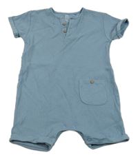 Modrý žebrovaný kraťasový overal s kapsičkou Next