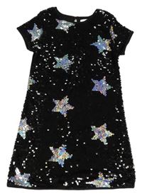 Černé sametov/flitrové šaty s hvězdami M&S