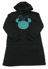 Černé teplákové šaty s Minnie a kapucí Disney