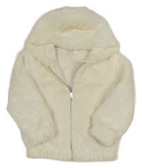 Smetanová kožešinová podšitá bunda s kapucí F&F