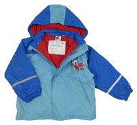 Světlemodro-modrá voděodolná jarní bunda s liškou a kapucí Impidimpi