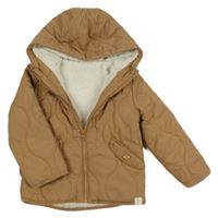 Hnědá šusťáková prošívaná zateplená bunda s kapucí George