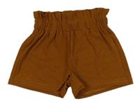Rezavé žebrované paper bag kraťasy 