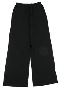 Černé žebrované kalhoty H&M